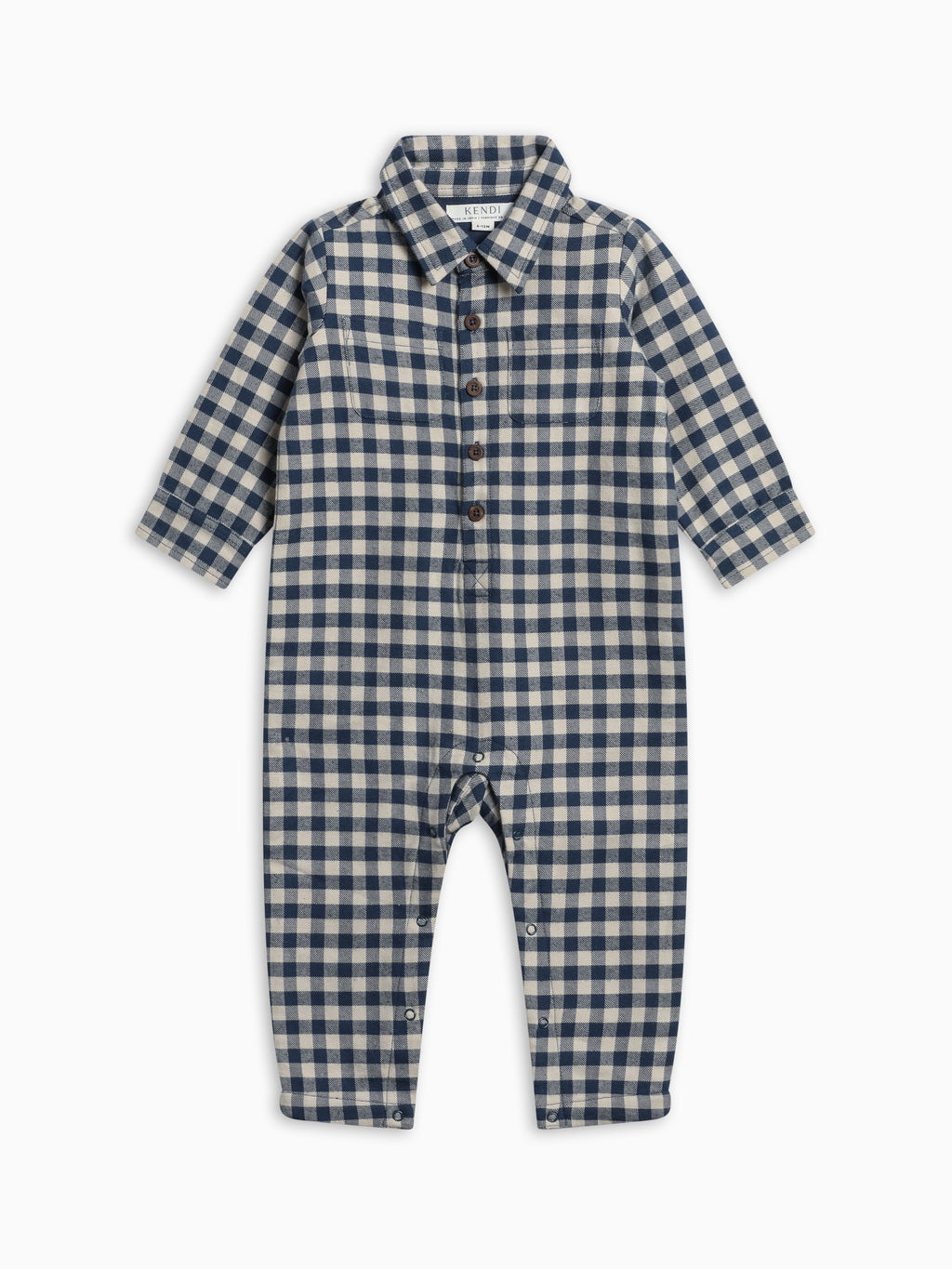 Mishka Flannel Lined Collar Romper - Swindon Plaid
