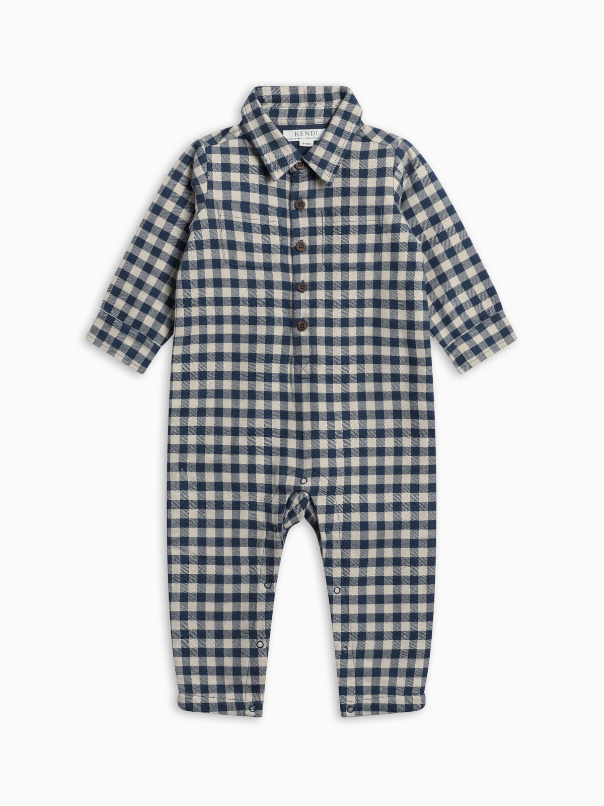 Mishka Flannel Lined Collar Romper - Swindon Plaid