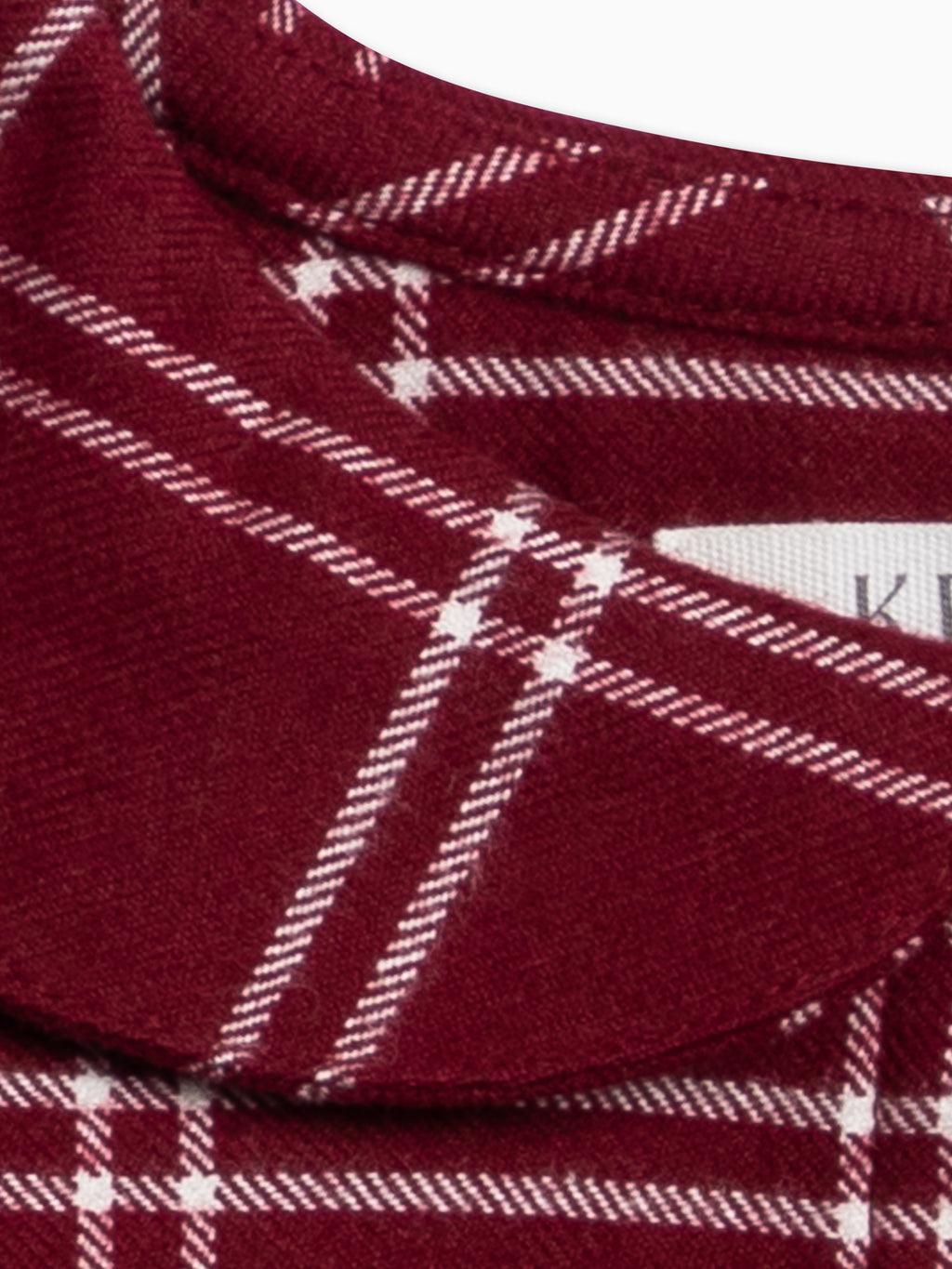 PRE ORDER Olwen Flannel Peter Pan Collar Top - Pomegranate Plaid Baby-Kids : Tops : Shirts : Long Sleeves KENDI by Colored Organics Organic Cotton Baby and Kids Olwen | Colored Organics®