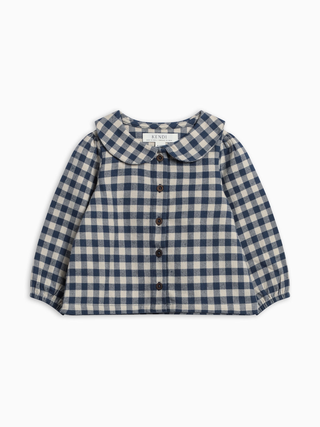 Olwen Flannel Peter Pan Collar Top - Swindon Plaid