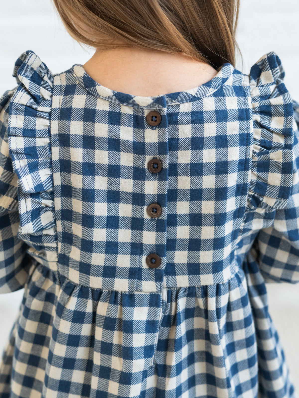 Celyn Flannel Ruffle Long Sleeve Dress - Swindon Plaid