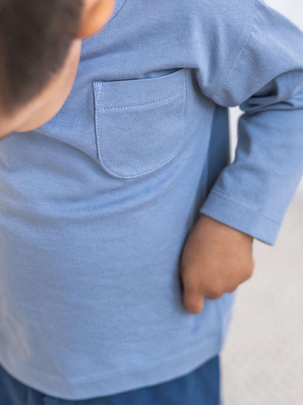 PRE ORDER Reese Drop Shoulder Tee - Bluen Baby-Kids : Tops : Tees : Long Sleeves KENDI by Colored Organics Reese Drop Shoulder Tee Baby for Kids | Colored Organics®