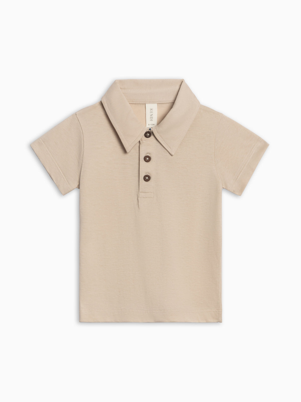 Ben Short Sleeve Polo - Dune Sale : Baby-Kids : Tops : Shirts : Short Sleeves KENDI by Colored Organics Ben Short Sleeve Polo - Dune for Baby | Colored Organics®