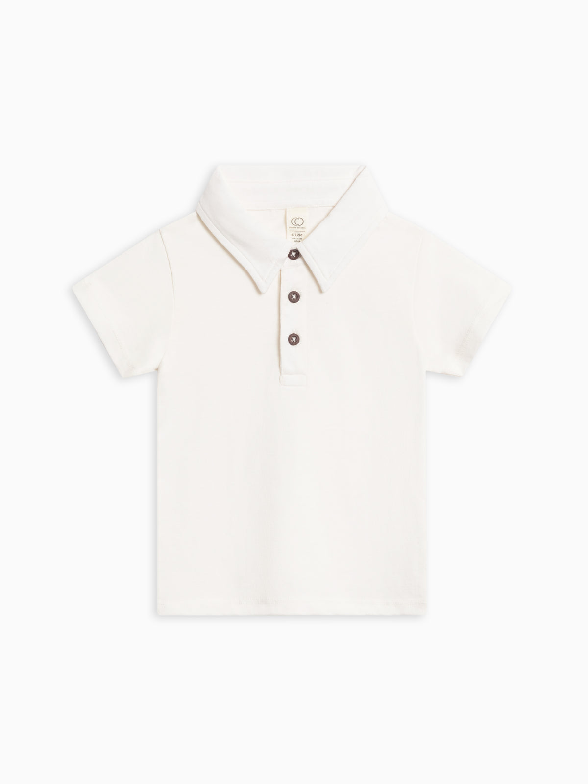 Ben Short Sleeve Polo - Coconut Baby-Kids : Tops : Shirts : Short Sleeves KENDI by Colored Organics Ben Short Sleeve Polo - Coconut for Baby | Colored Organics®