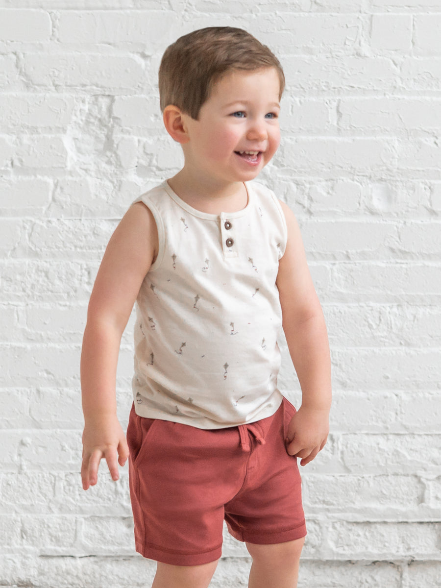 Niko Henley Tank Top - Kite / Dune + Barn Baby-Kids : Tops : Tanks Kendi PRE ORDER Niko Henley Tank Top - Kite / | Colored Organics®