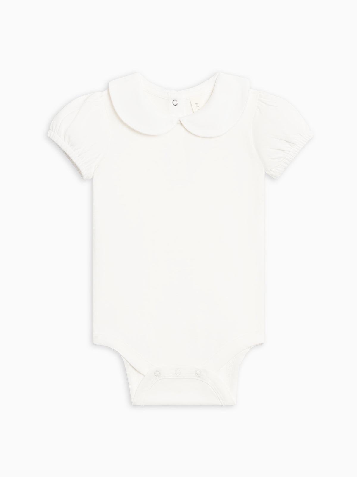 Peggy Peter Pan Collared Bodysuit - Coconut Baby : One Pieces : Bodysuits : Short Sleeves KENDI by Colored Organics Peggy Peter Pan Collared Bodysuit | Colored Organics®