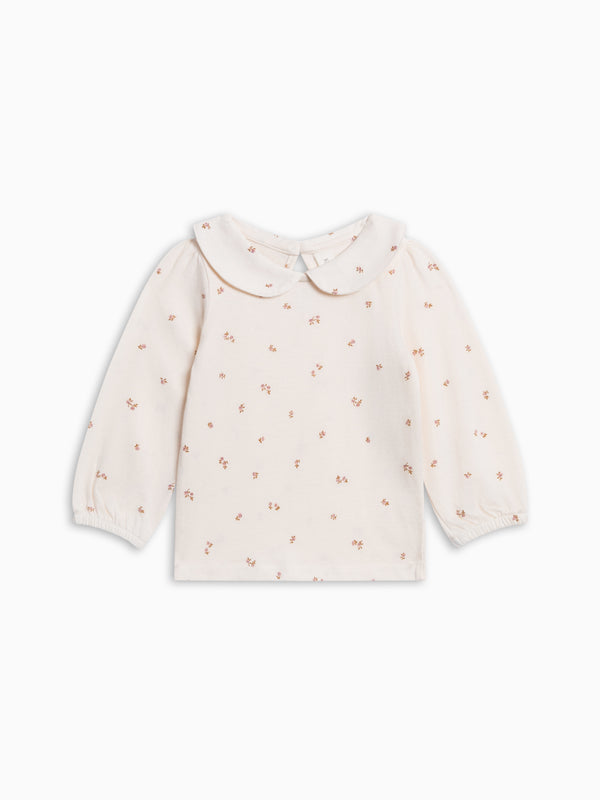 Sora Long Sleeve Peter Pan Top - Etta Floral Baby-Kids : Tops : Tees : Long Sleeves KENDI by Colored Organics Sora Long Sleeve Peter Pan Top | Colored Organics®