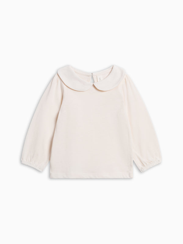 Sora Long Sleeve Peter Pan Top - Ivory Baby-Kids : Tops : Tees : Long Sleeves KENDI by Colored Organics Sora Long Sleeve Peter Pan Top | Colored Organics®
