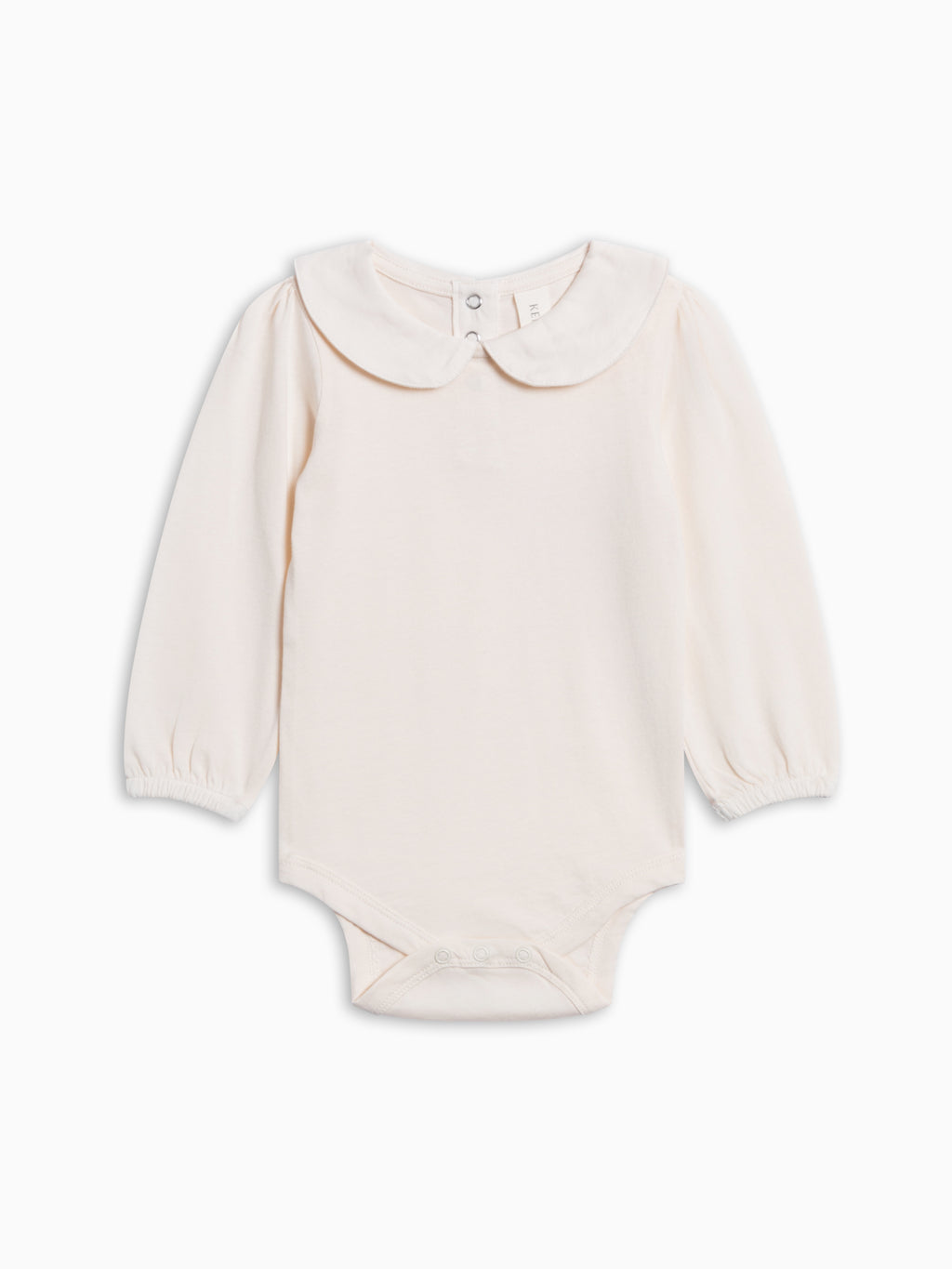 Peggy Peter Pan Collared Bodysuit - Ivory Baby : One Pieces : Bodysuits : Long Sleeves KENDI by Colored Organics Peggy Peter Pan Collared Bodysuit | Colored Organics®