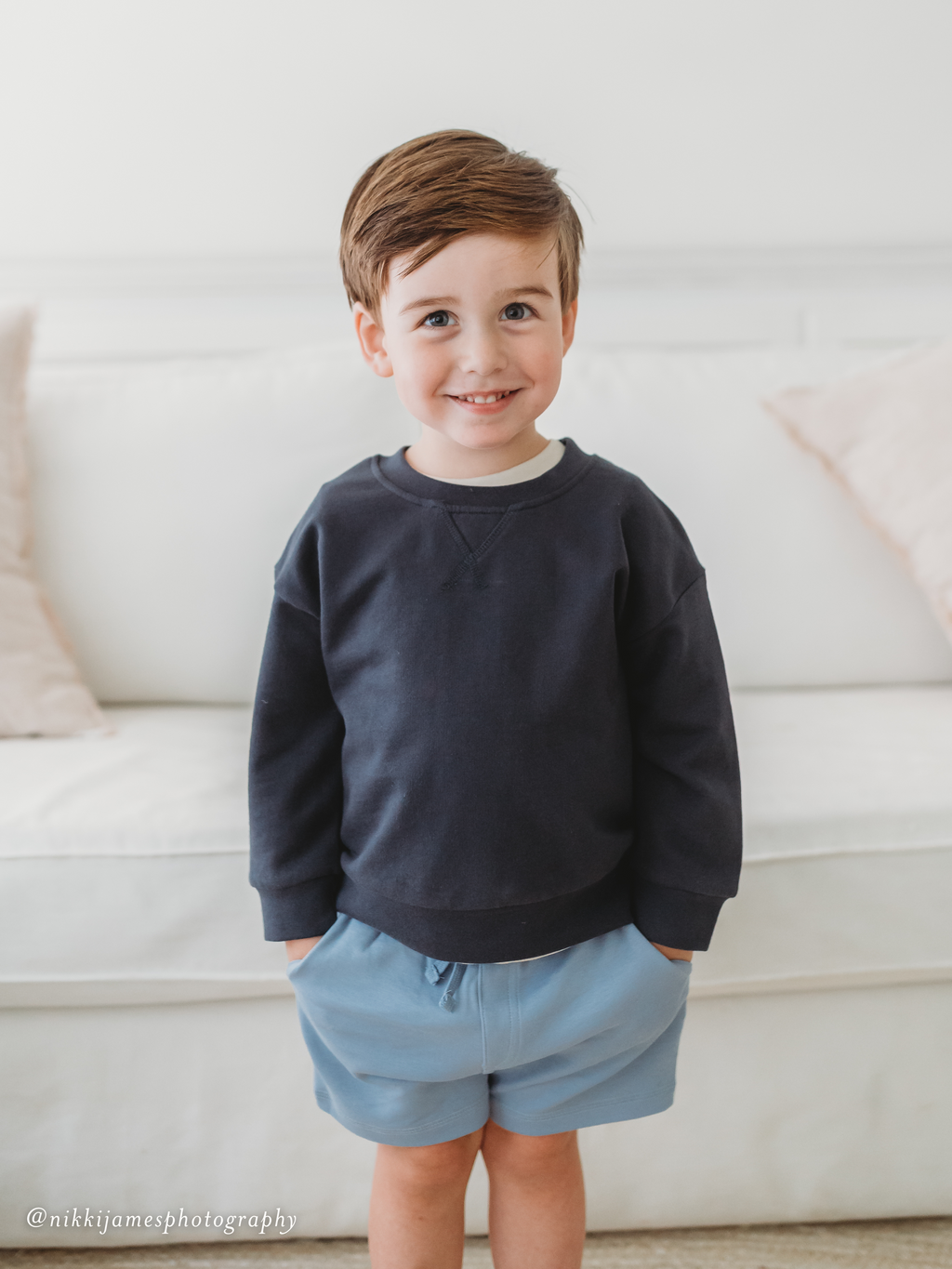 Quinn French Terry Relaxed Pullover Sweatshirt Baby-Kids : Tops : Pullovers : Long Sleeves KENDI by Colored Organics Quinn French Terry Relaxed Pullover | Colored Organics®