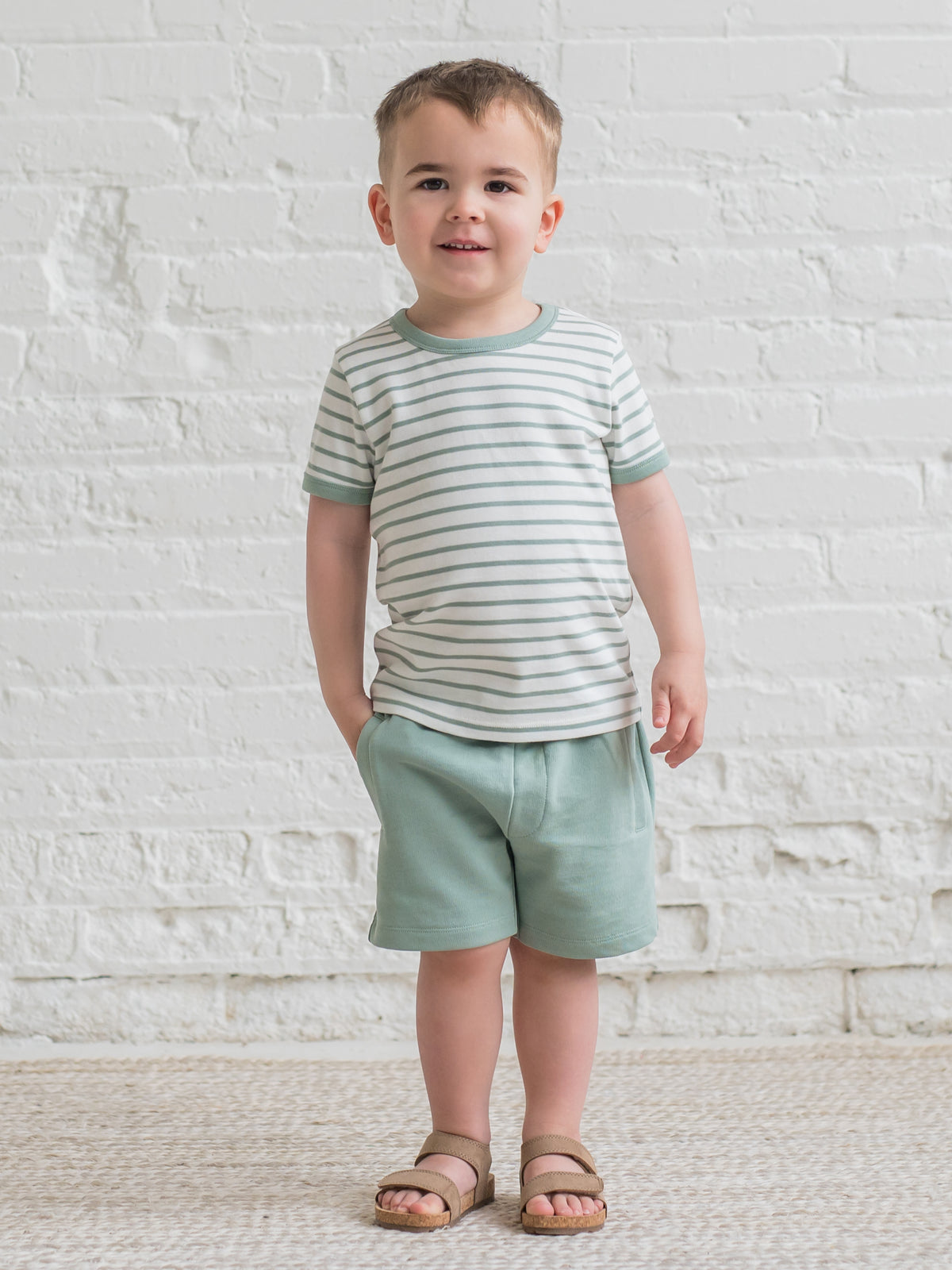 Chris French Terry Shorts Baby-Kids : Bottoms : Shorts KENDI by Colored Organics 100% Organic Cotton Baby Shorts, Chris | Colored Organics®