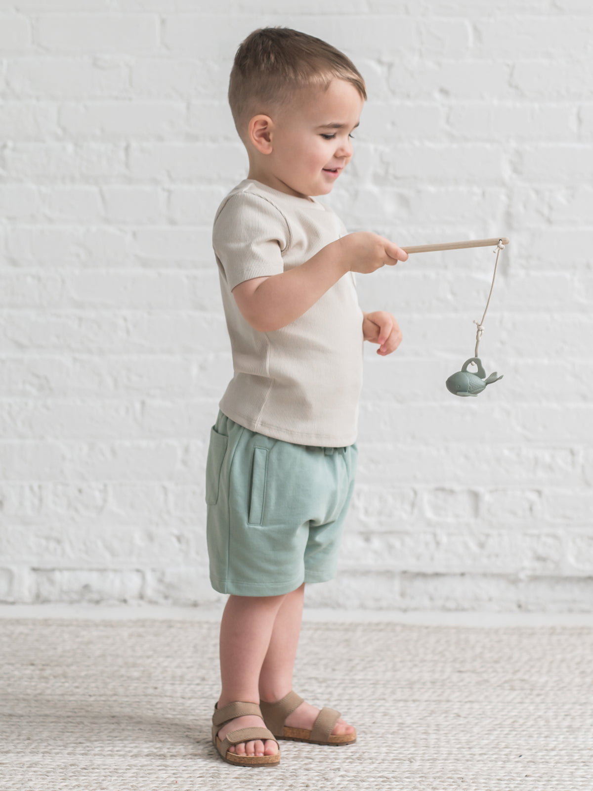 Chris French Terry Shorts Baby-Kids : Bottoms : Shorts KENDI by Colored Organics 100% Organic Cotton Baby Shorts, Chris | Colored Organics®