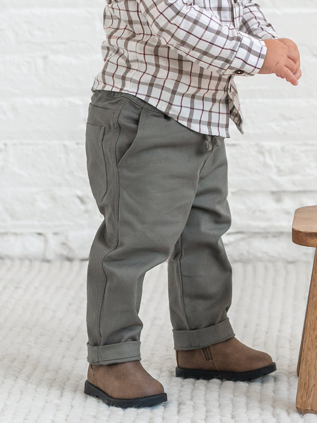Grover Twill Pant - Olive Baby-Kids : Bottoms : Pants KENDI by Colored Organics Grover Twill Pant for Babies and Kids | Colored Organics®
