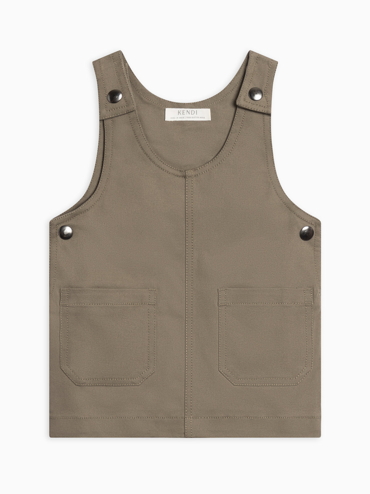 Alma Twill Jumper Dress - Olive Baby-Kids : Dresses : Tanks KENDI by Colored Organics Twill Jumper Dress for Babies, Alma | Colored Organics®