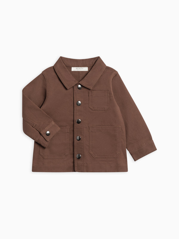 Denver Twill Chore Jacket - Chestnut Baby-Kids : Tops : Tops : Outerwear : Long Sleeves KENDI by Colored Organics Denver Twill Chore Jacket for Baby | Colored Organics®