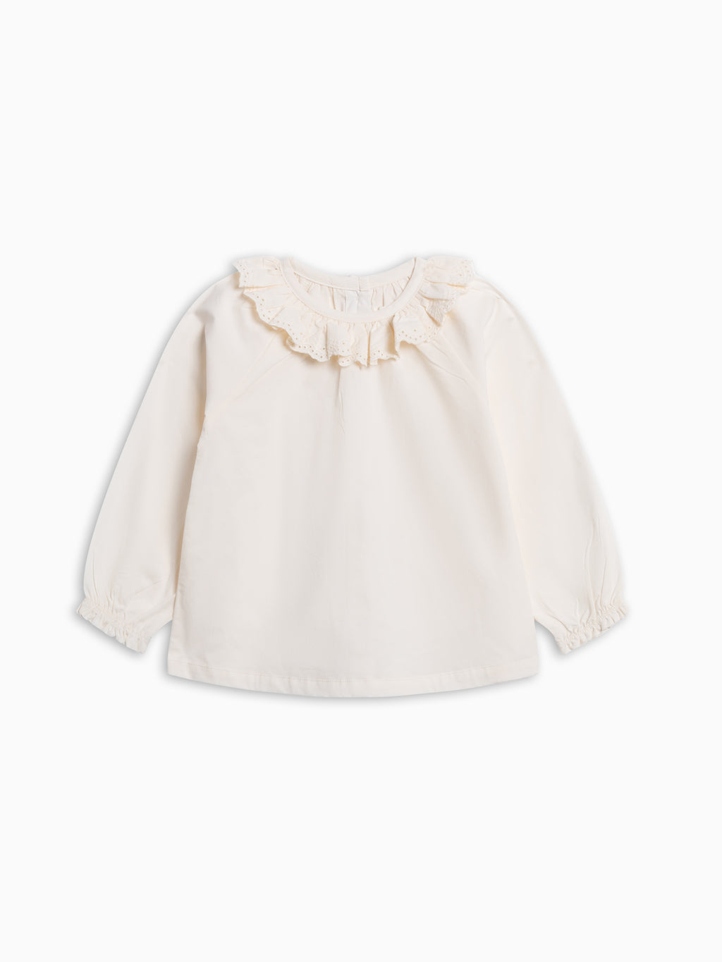 Shirley Poplin Ruffle Collar Shirt - Ivory Kids : Tops : Shirts : Long Sleeves KENDI by Colored Organics Baby Shirley Poplin Ruffle Collar Shirt | Colored Organics®