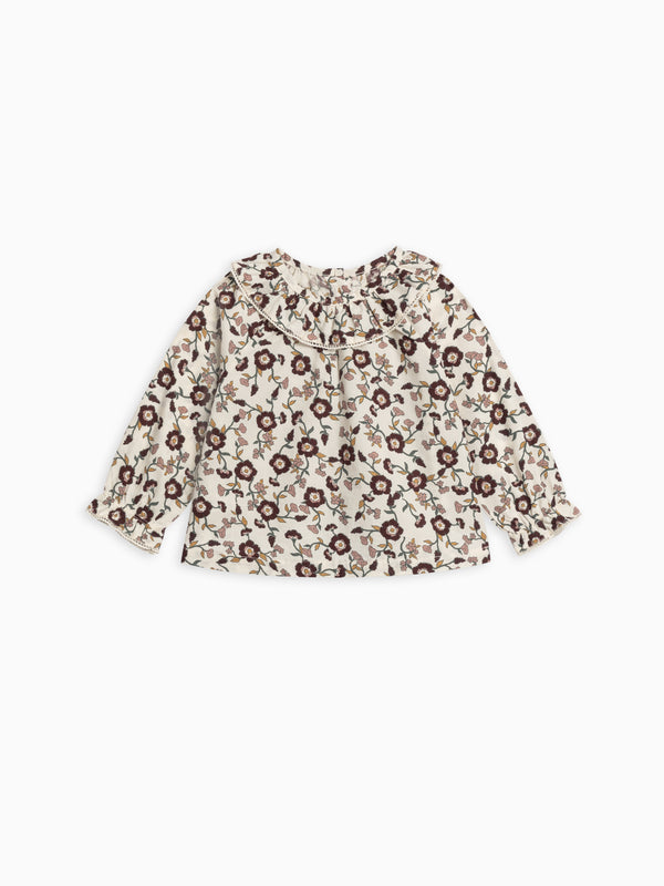 Shirley Poplin Ruffle Collar Shirt Sale : Baby-Kids : Tops : Shirts : Long Sleeves Kendi Baby Shirley Poplin Ruffle Collar Shirt | Colored Organics®