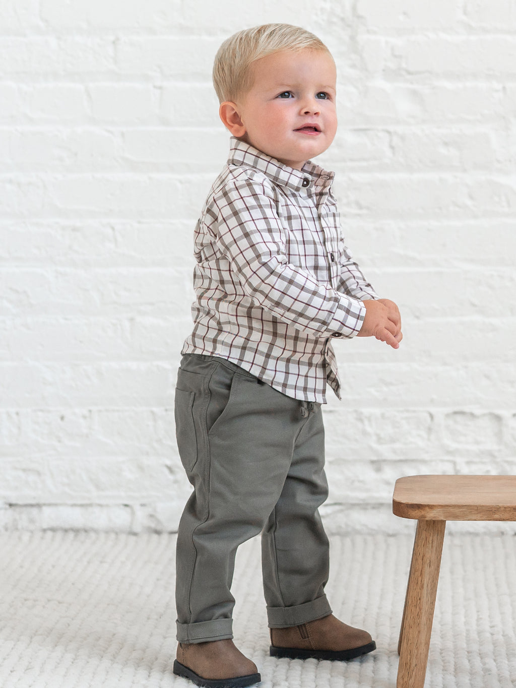 Earl Poplin Collar Shirt Baby-Kids : Tops : Shirts : Long Sleeves Kendi Organic Cotton Baby and Kids Earl | Colored Organics®