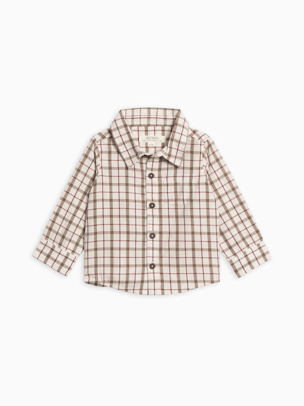Earl Poplin Collar Shirt Baby-Kids : Tops : Shirts : Long Sleeves Kendi Organic Cotton Baby and Kids Earl | Colored Organics®