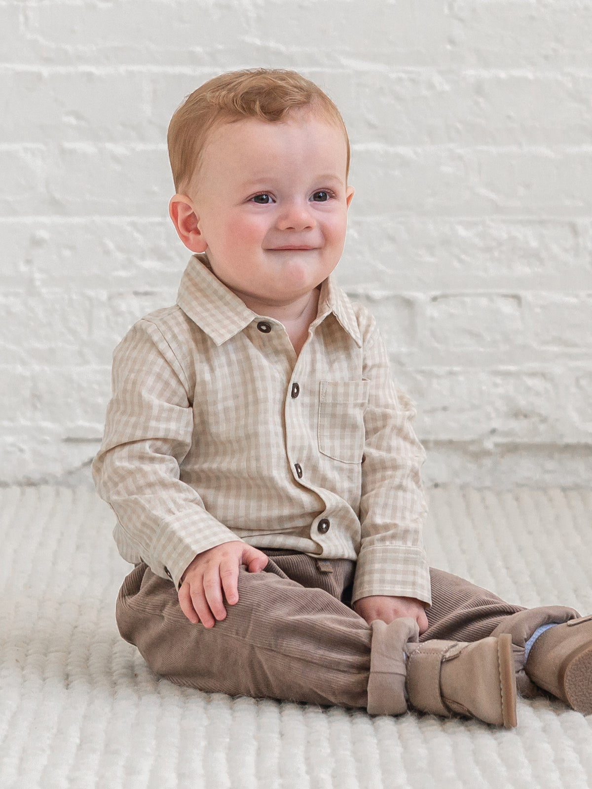 Theo Poplin Collar Bodysuit - Gingham