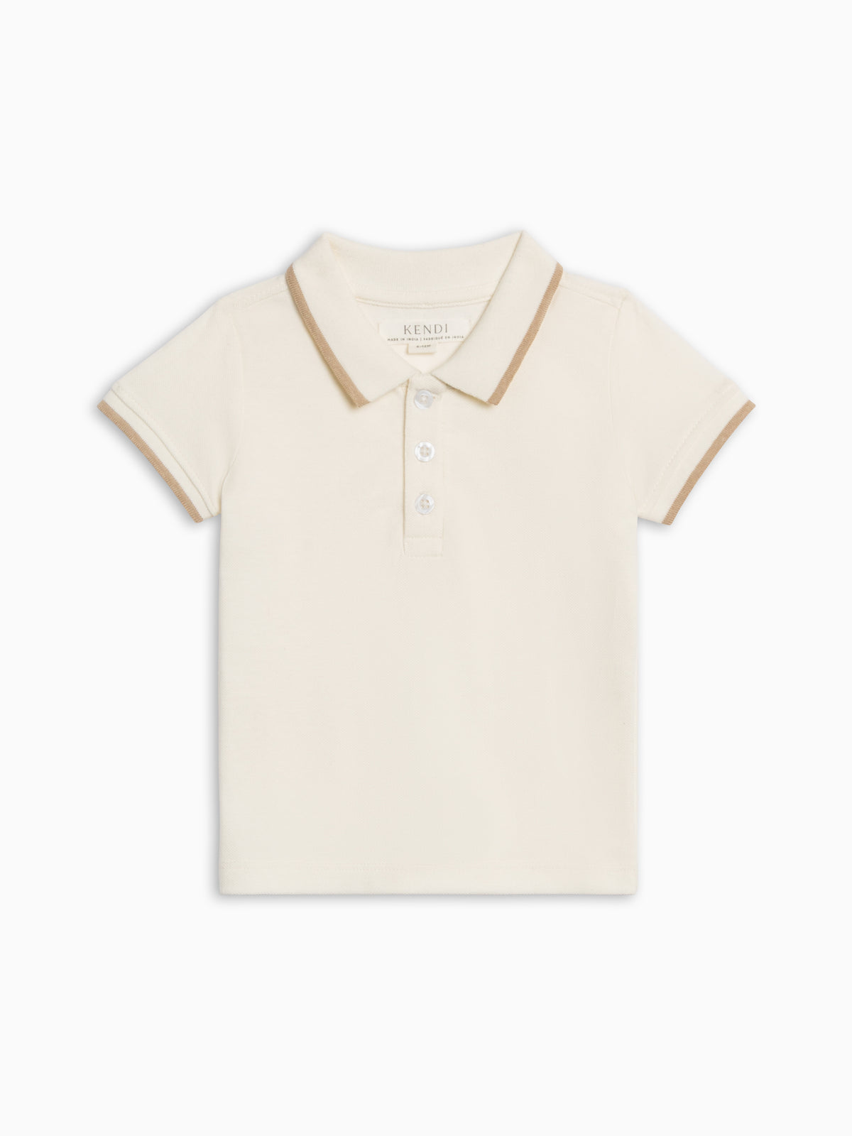 Arnie Piqué Polo - Coconut Sale : Baby-Kids : Tops : Shirts : Short Sleeves KENDI by Colored Organics Arnie Piqué Polo - Coconut for Baby | Colored Organics®