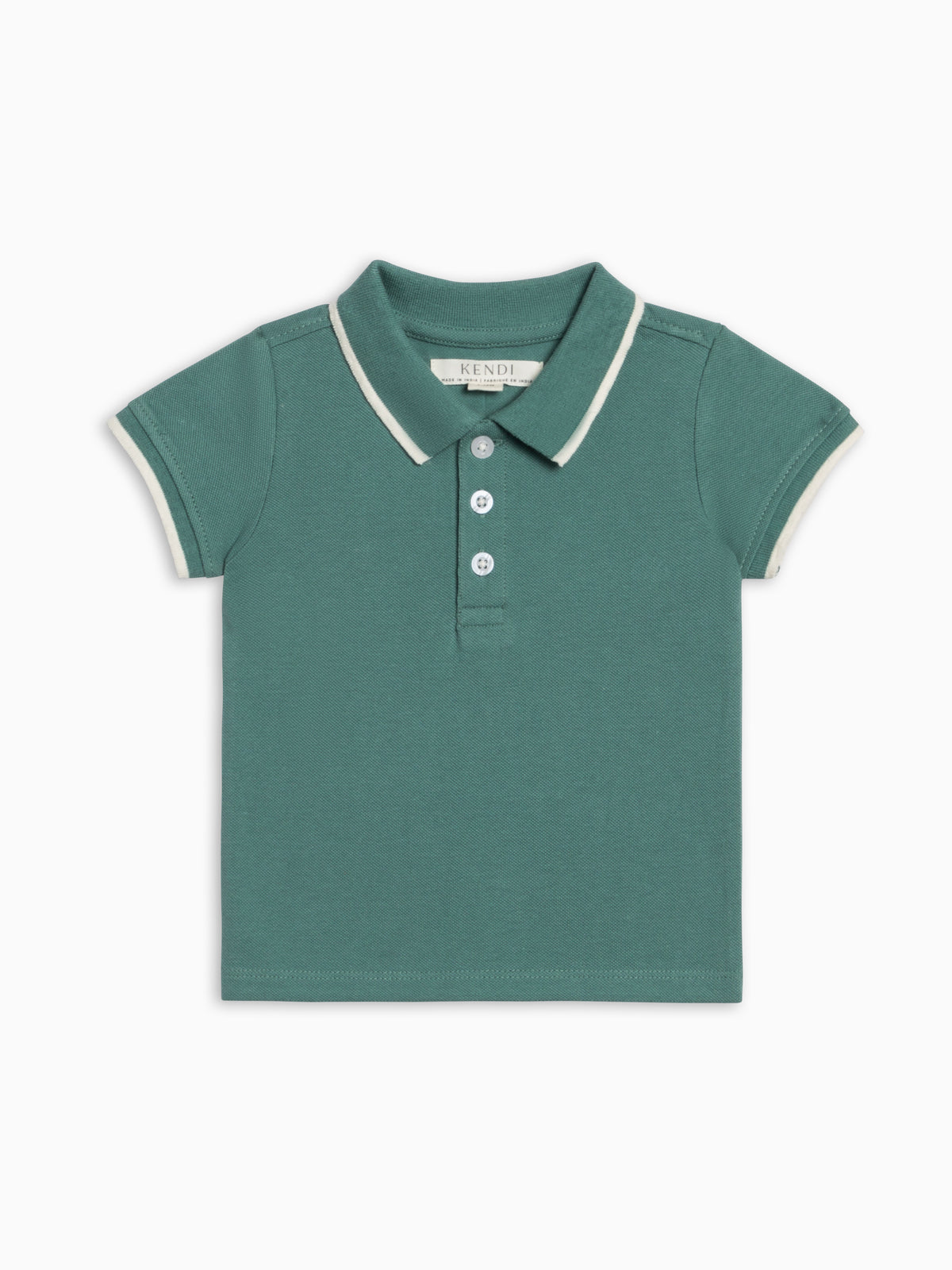 Arnie Piqué Polo - Laguna Baby-Kids : Tops : Shirts : Short Sleeves KENDI by Colored Organics Arnie Piqué Polo - Laguna for Baby | Colored Organics®