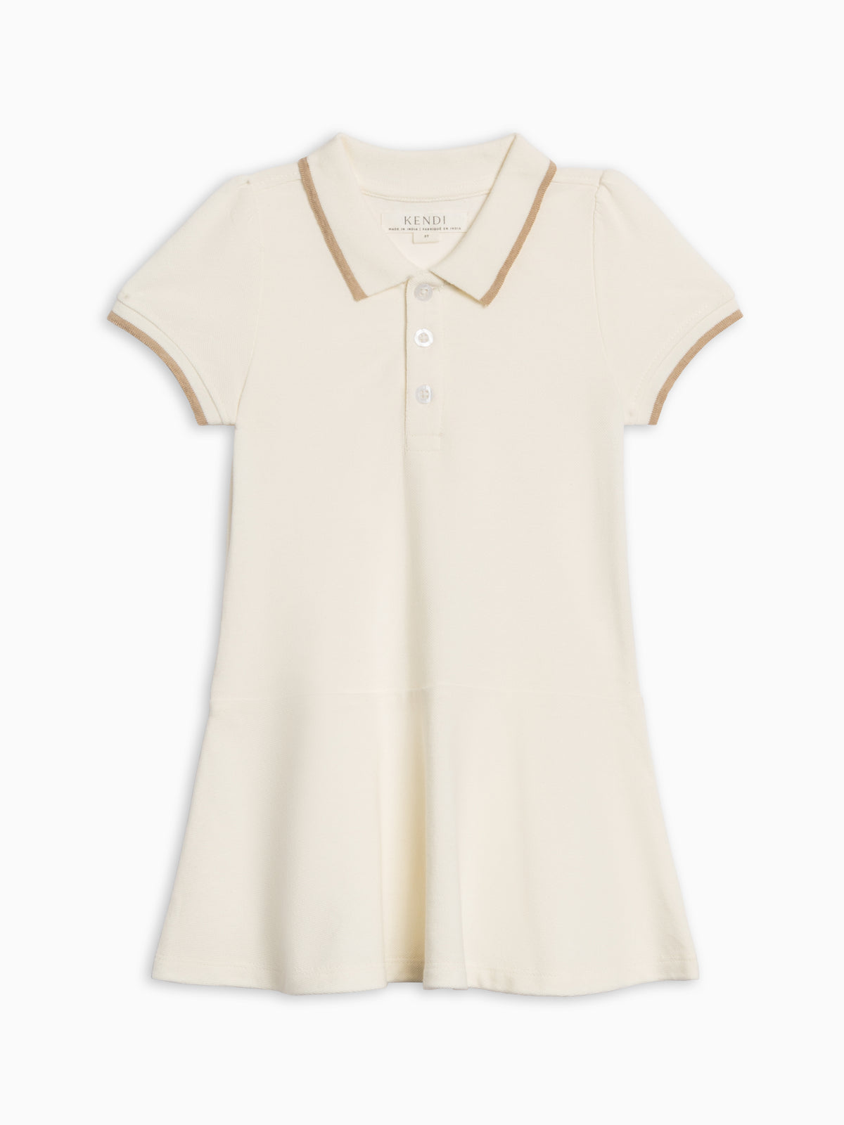Betsy Piqué Polo Dress - Coconut Kids : Dresses : Short Sleeves KENDI by Colored Organics Baby Betsy Piqué Polo Dress - Coconut | Colored Organics®