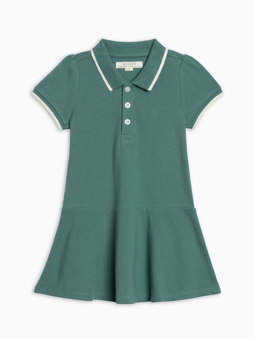 Betsy Piqué Polo Dress - Laguna Kids : Dresses : Short Sleeves KENDI by Colored Organics Betsy Piqué Polo Dress - Laguna for Baby | Colored Organics®