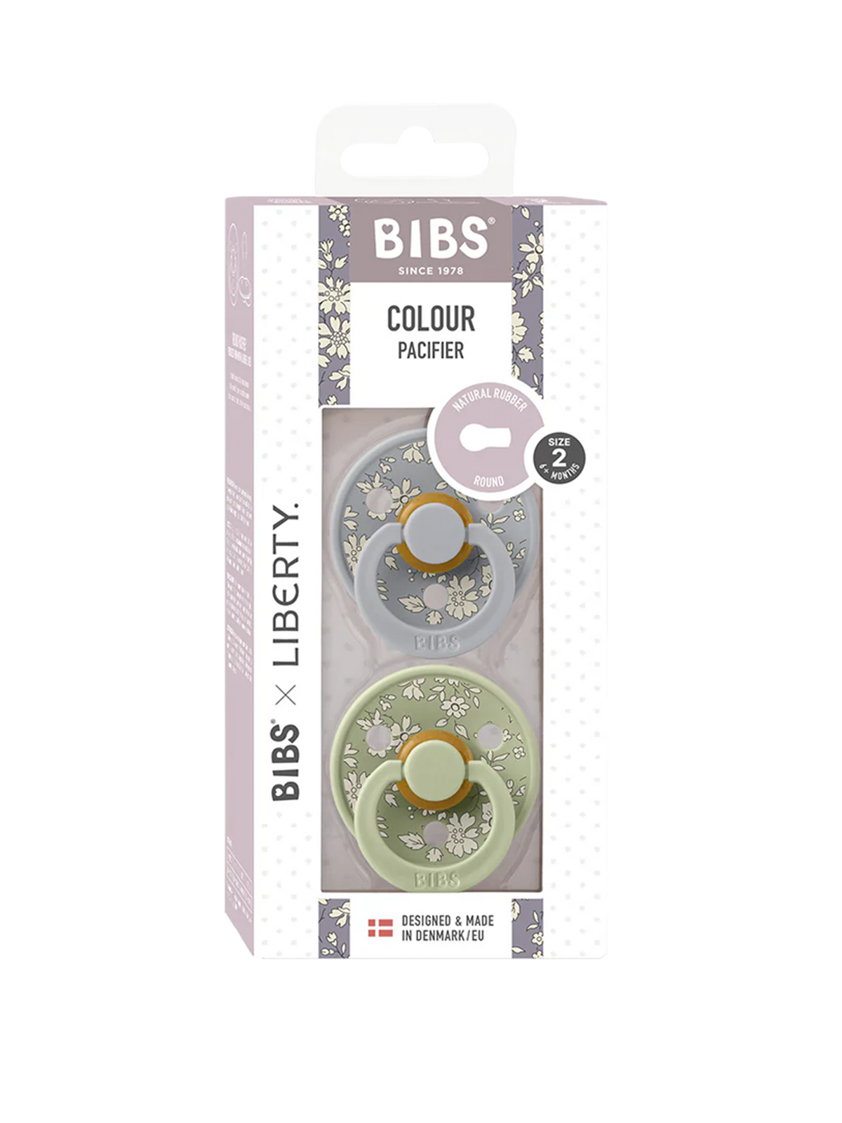 2 Pack Liberty Pacifiers Baby : Gear : Pacifiers + Clips BIBS 2 Pack Liberty Pacifiers for Baby | Colored Organics®