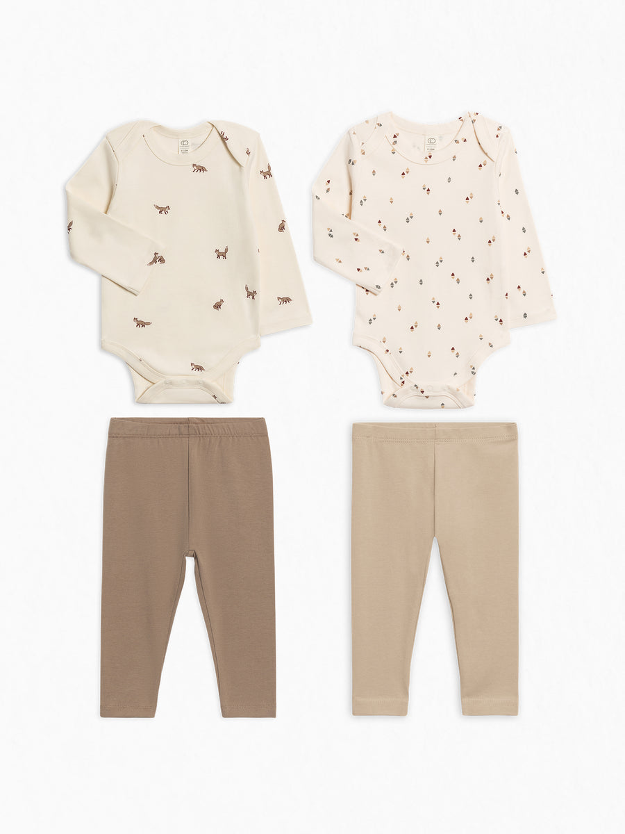 4-Piece Baby Bodysuit and Leggings Bundle Baby : Virtual Bundle : Bottoms : Joggers : One Pieces : Bodysuits : Long Sleeves Colored Organics 4-Piece Baby Bodysuit and Leggings | Colored Organics®