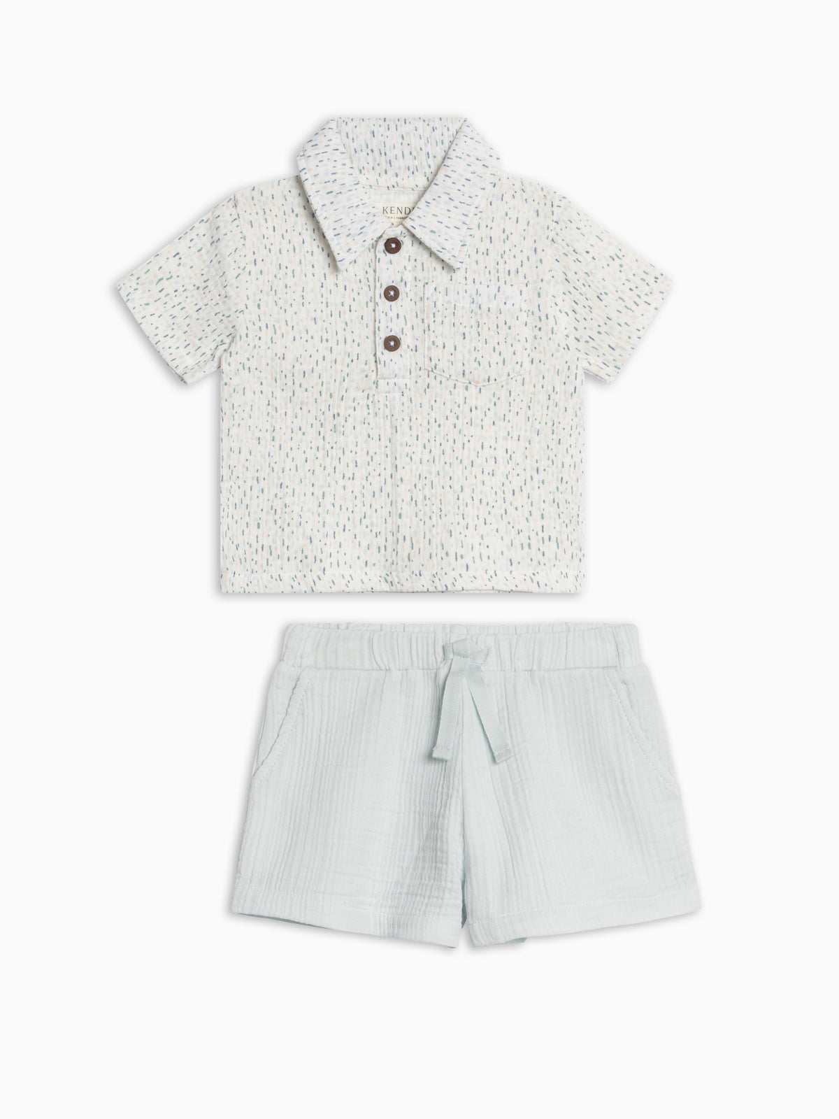 Organic Boys Muslin Shirt and Short Set Baby-Kids : Virtual Set KENDI by Colored Organics Organic Boys Muslin Shirt and Short Set | Colored Organics®