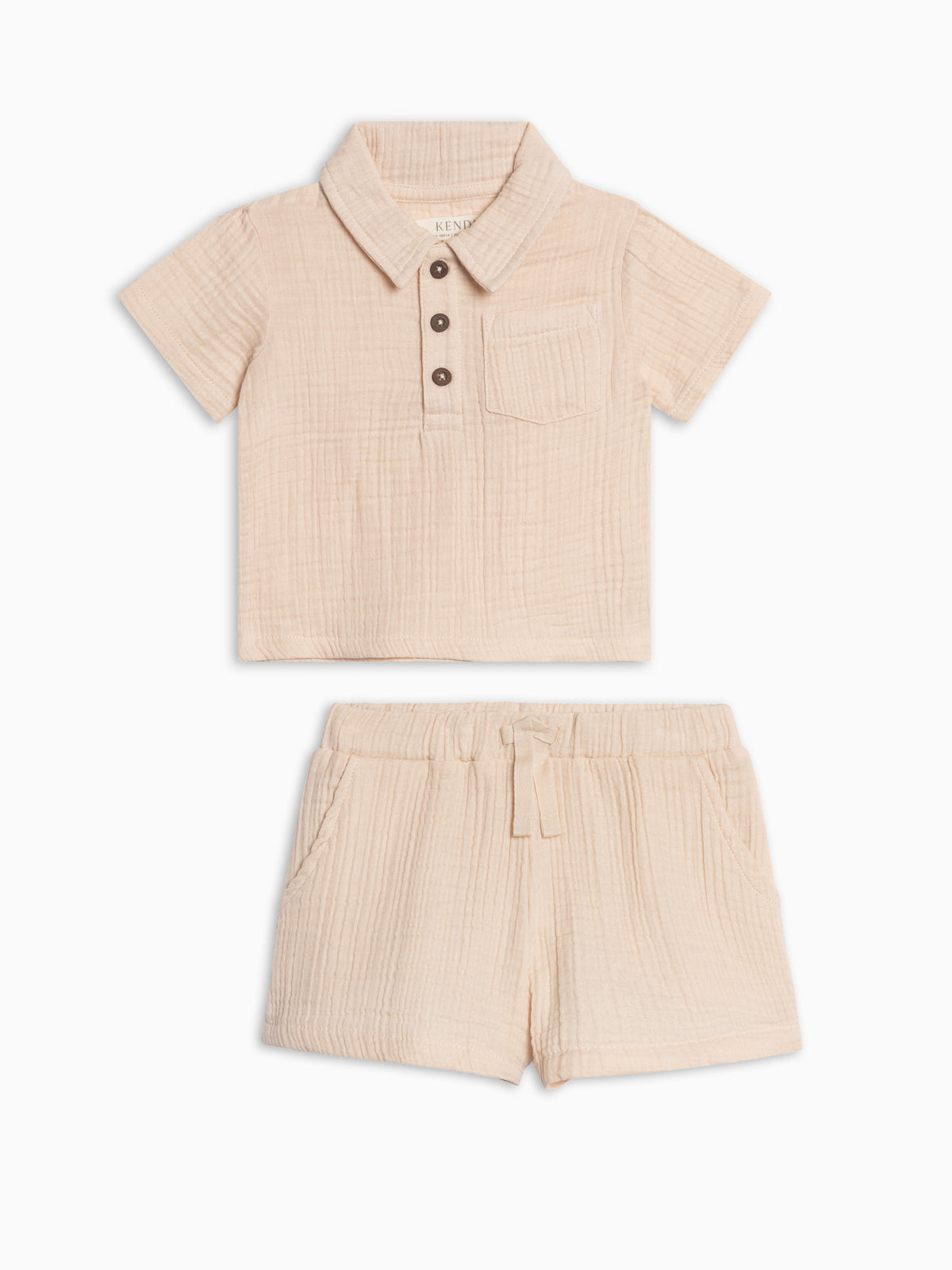 Organic Boys Muslin Shirt and Short Set Baby-Kids : Virtual Set KENDI by Colored Organics Organic Boys Muslin Shirt and Short Set | Colored Organics®