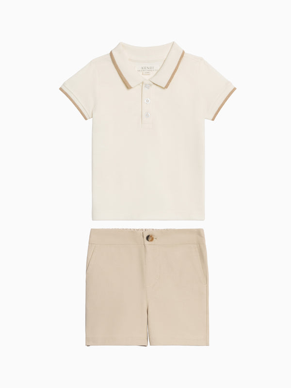 Organic Boy Pique Set Baby-Kids : Virtual Set KENDI by Colored Organics Organic Boy Pique Set for Baby | Colored Organics®