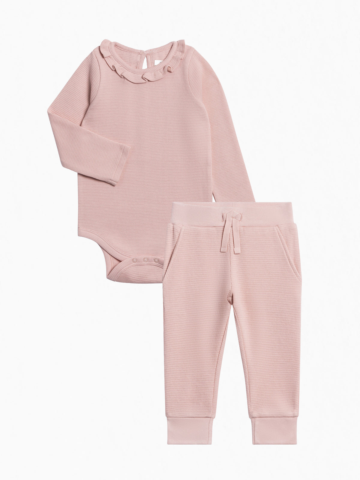 Organic Girl Waffle Bodysuit Set Baby : Virtual Set KENDI by Colored Organics Organic Waffle Summer Set for Baby | Colored Organics®