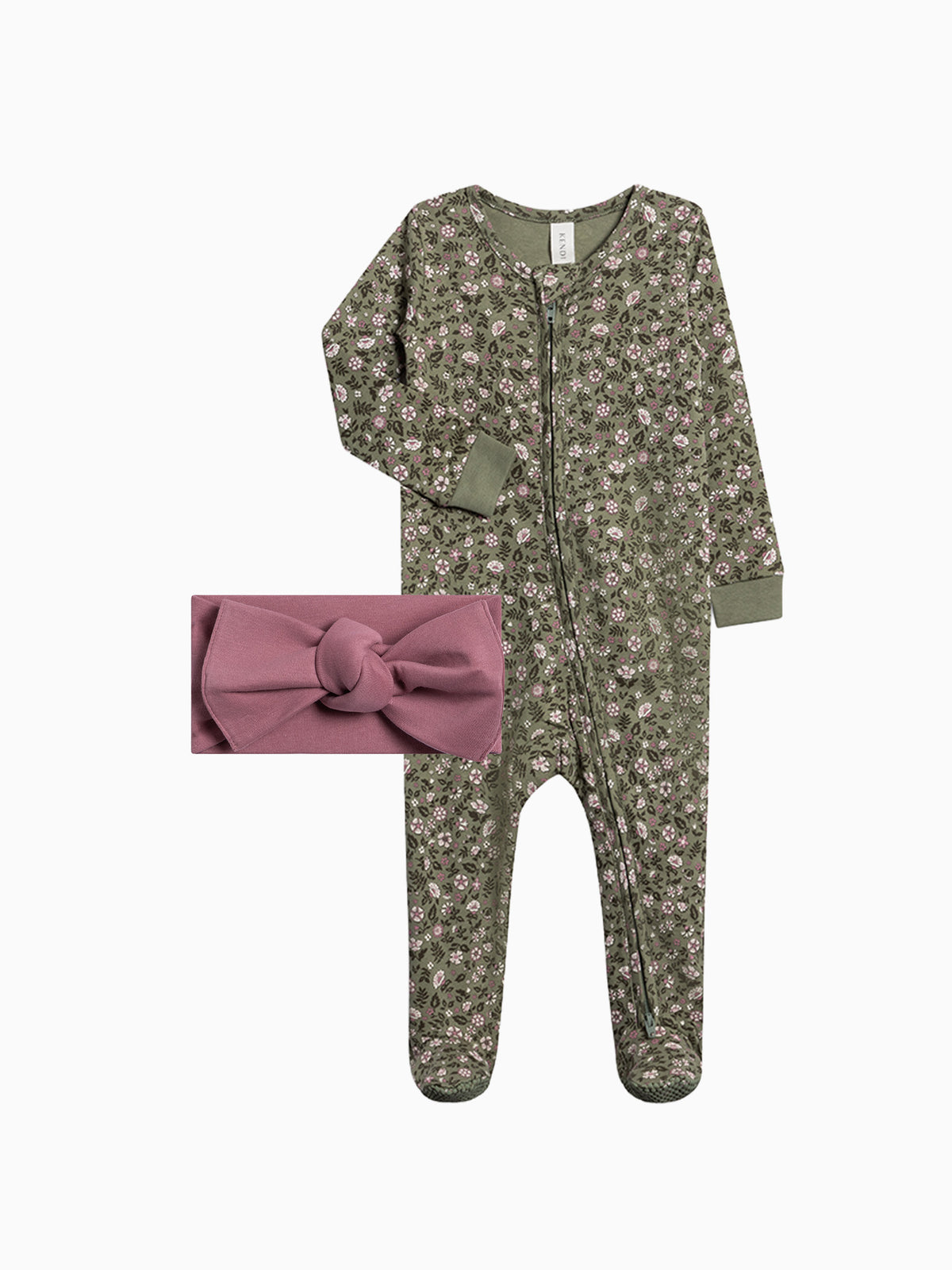 Organic Winter Sleeper and Bow Set Baby : Virtual Bundle KENDI by Colored Organics Organic Winter Sleeper and Bow Set | Colored Organics®