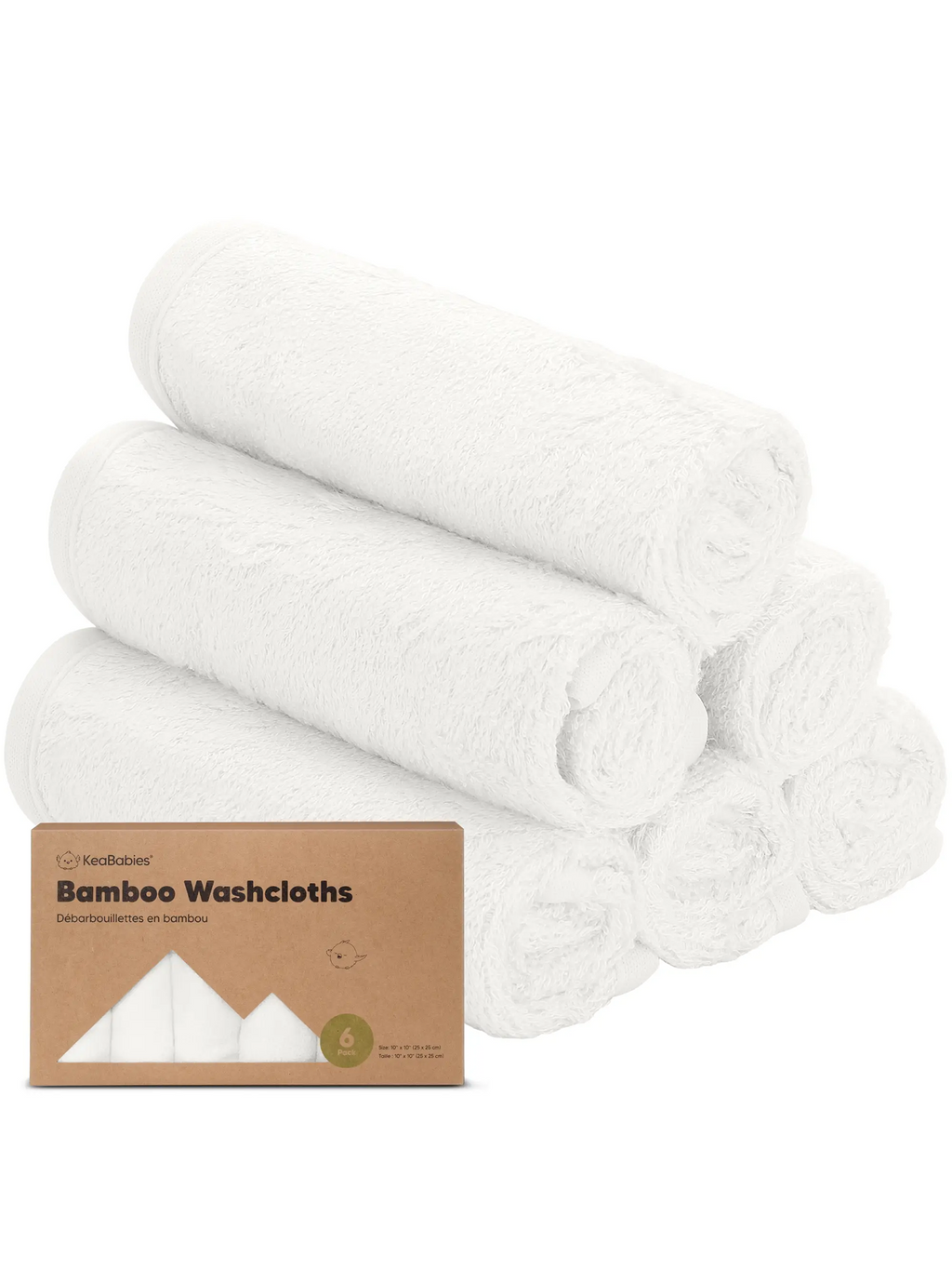 6-Pack Baby Bamboo Wash Cloths Baby-Kids : Nursery : Bath KeaBabies Bamboo Baby Wash Cloths, 6 Pack | Colored Organics®
