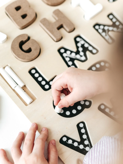 Alphabet Chalkboard Puzzle Baby-Kids : Toys : Puzzle Creative Beginning Alphabet Chalkboard Puzzle for Baby | Colored Organics®