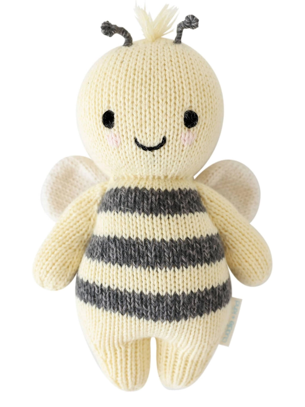 Baby Bee Stuffed Animal Baby : Toys : Plush + Crinkle cuddle+kind Hand-Knit Baby Bee Stuffed Animal | Colored Organics®