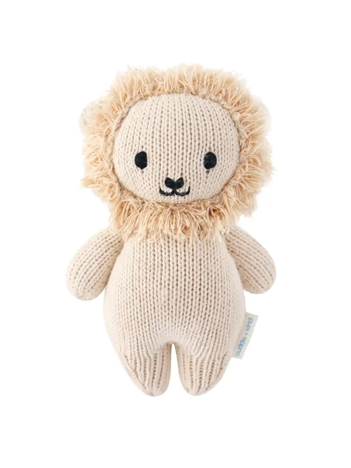 Baby Lion Stuffed Animal Baby : Toys : Plush + Crinkle cuddle+kind Hand-Knit Baby Lion Stuffed Animal | Colored Organics®