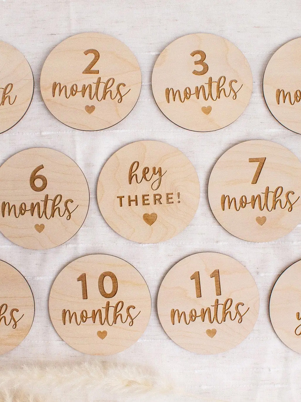Baby Wooden Hearts Milestone Cards Nursery : Milestone The Print Pantry Wooden Baby Month Milestone Cards | Colored Organics®