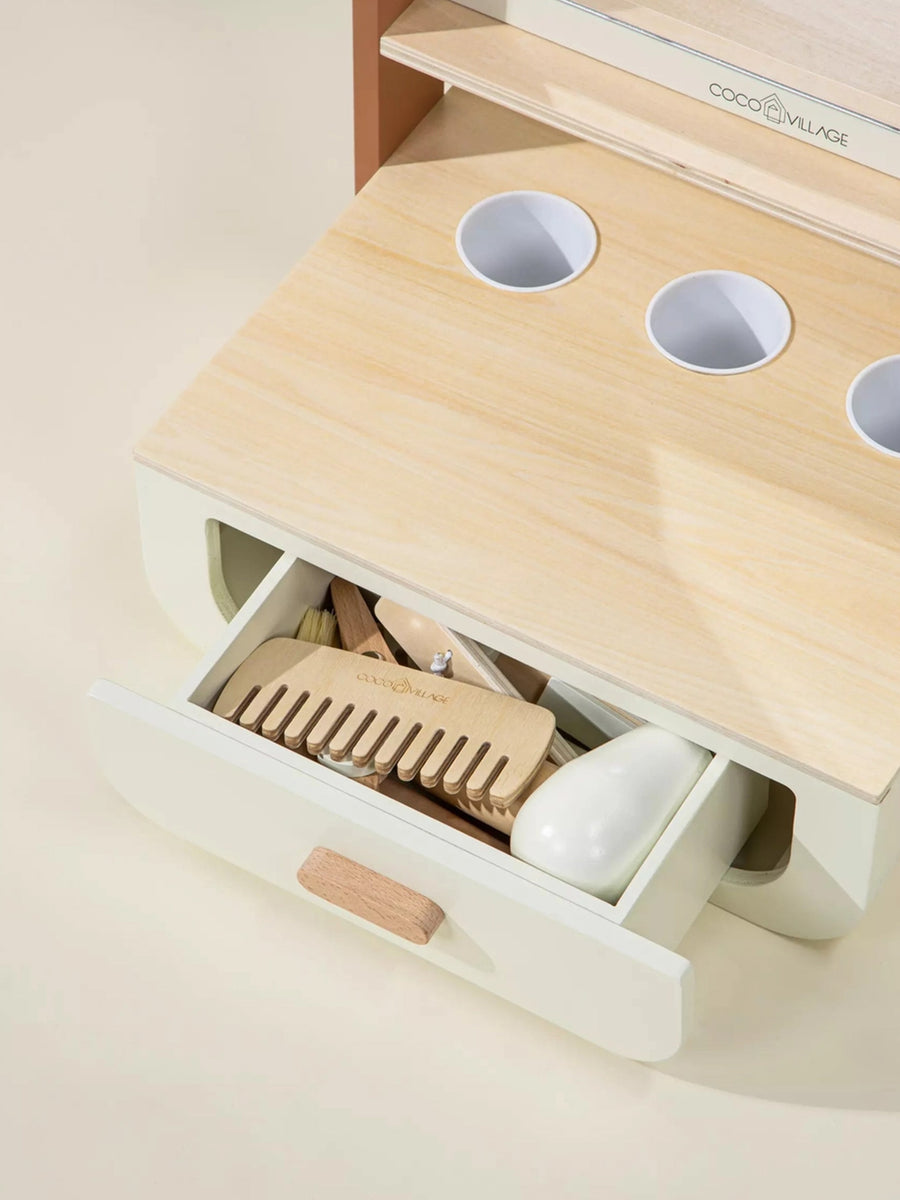 Wooden Beauty Station Baby-Kids : Toys : Pretend Play Coco Village Wooden Beauty Station for Baby | Colored Organics®