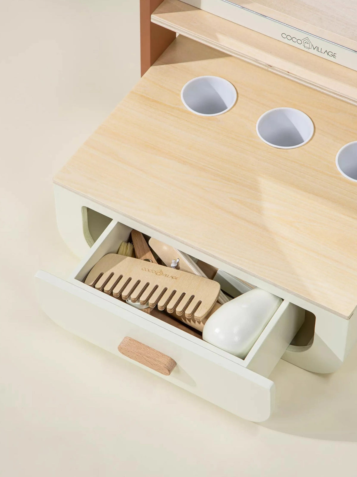 Wooden Beauty Station Baby-Kids : Toys : Pretend Play Coco Village Wooden Beauty Station for Baby | Colored Organics®