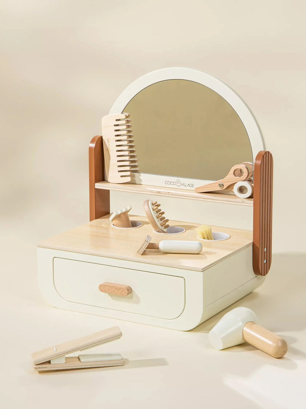 Wooden Beauty Station Baby-Kids : Toys : Pretend Play Coco Village Wooden Beauty Station for Baby | Colored Organics®