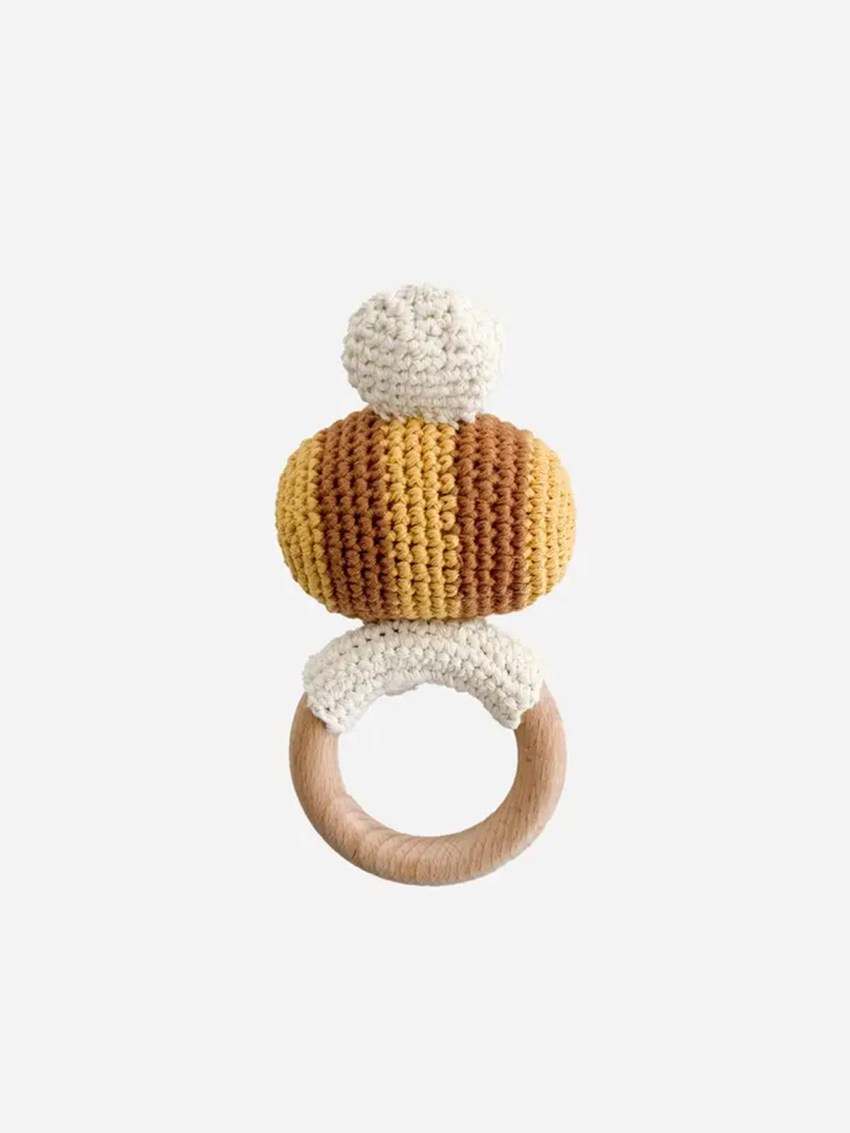 Bee Crocheted Rattle Teether Baby : Toys : Plush + Crinkle : Rattles The Blueberry Hill Bee Crocheted Rattle Teether for Baby | Colored Organics®