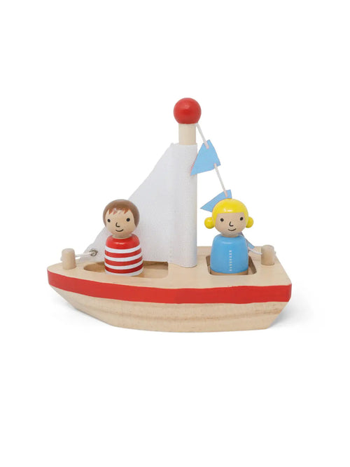 Boats & Buddies Bath Toy Baby-Kids : Nursery : Bath : Toys : Learning Jack Rabbit Creations Wooden Boats and Buddies Bath Toys | Colored Organics®