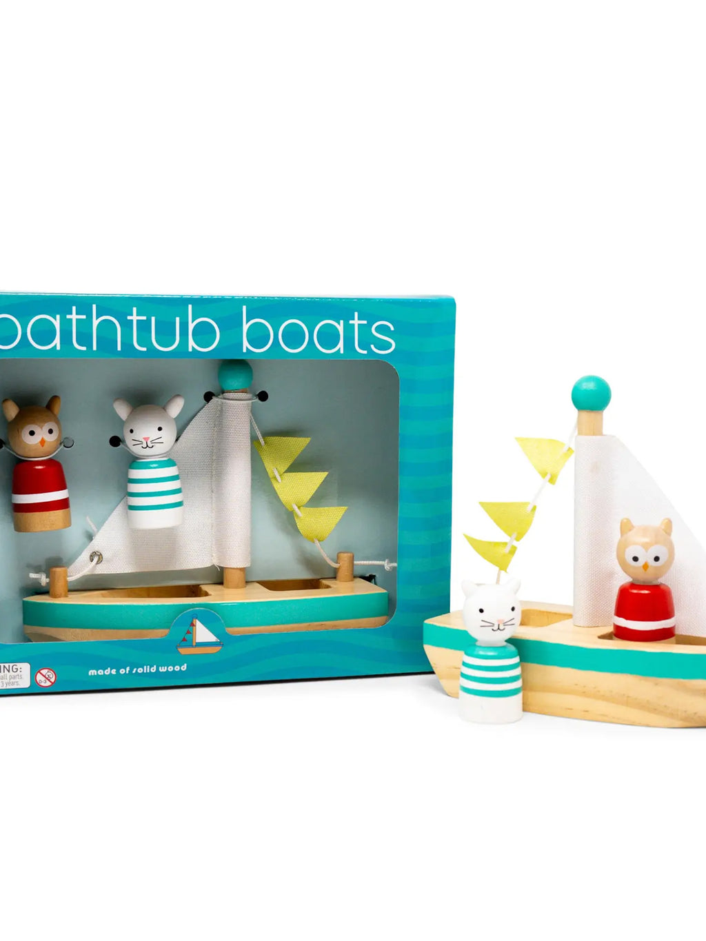 Boats & Buddies Bath Toy Baby-Kids : Nursery : Bath : Toys : Learning Jack Rabbit Creations Wooden Boats and Buddies Bath Toys | Colored Organics®