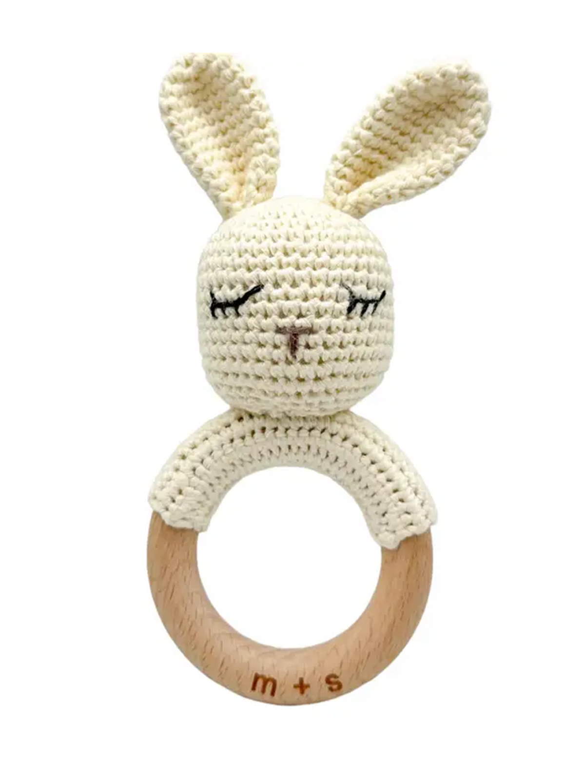 Bunny Crochet Rattle Baby : Toys : Plush + Crinkle : Rattles Marlowe and Sage Bunny Crochet Rattle for Babies and Kids | Colored Organics®