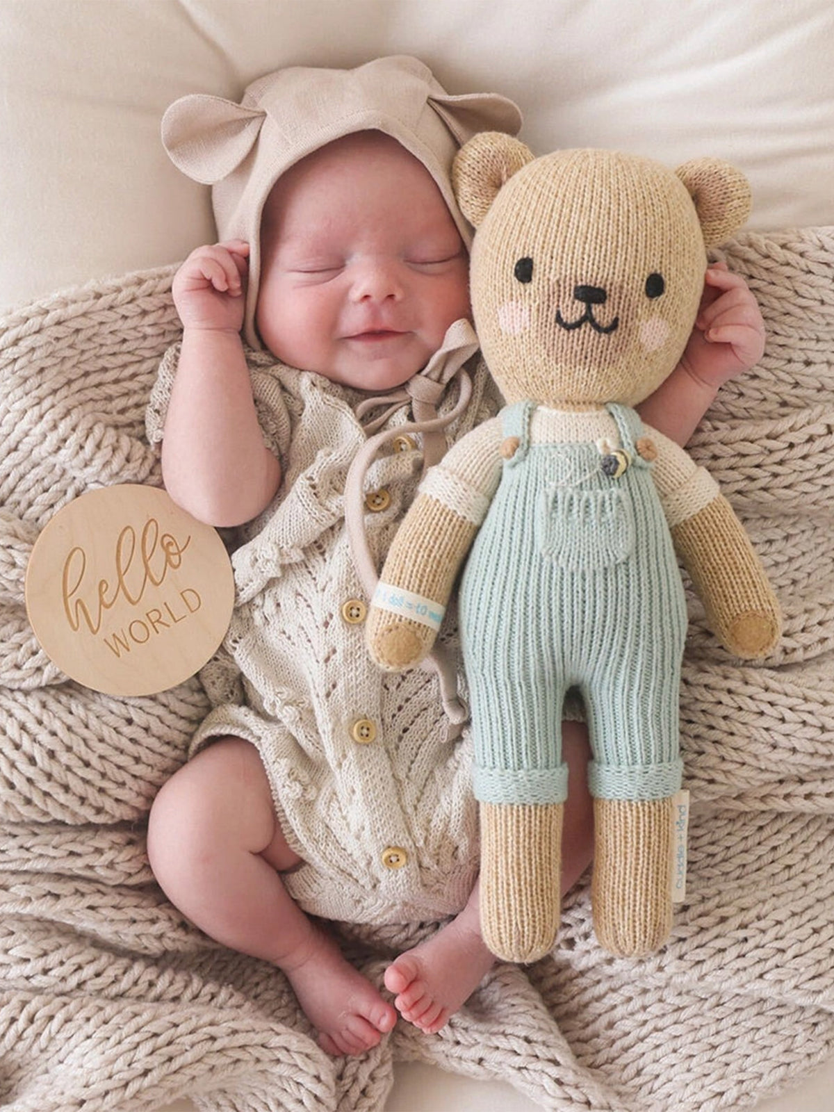 Charlie the Honey Bear Baby : Toys : Plush + Crinkle cuddle+kind Charlie the Honey Bear for Baby | Colored Organics®
