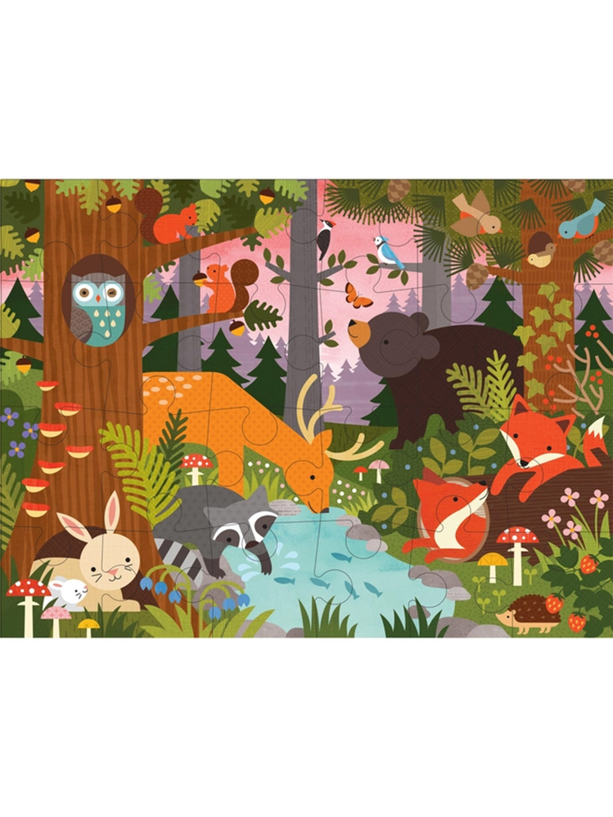 Enchanted Woodland 24-Piece Floor Puzzle Kids : Toys : Puzzle Chronicle Books Enchanted Woodland 24-Piece Floor Puzzle | Colored Organics®