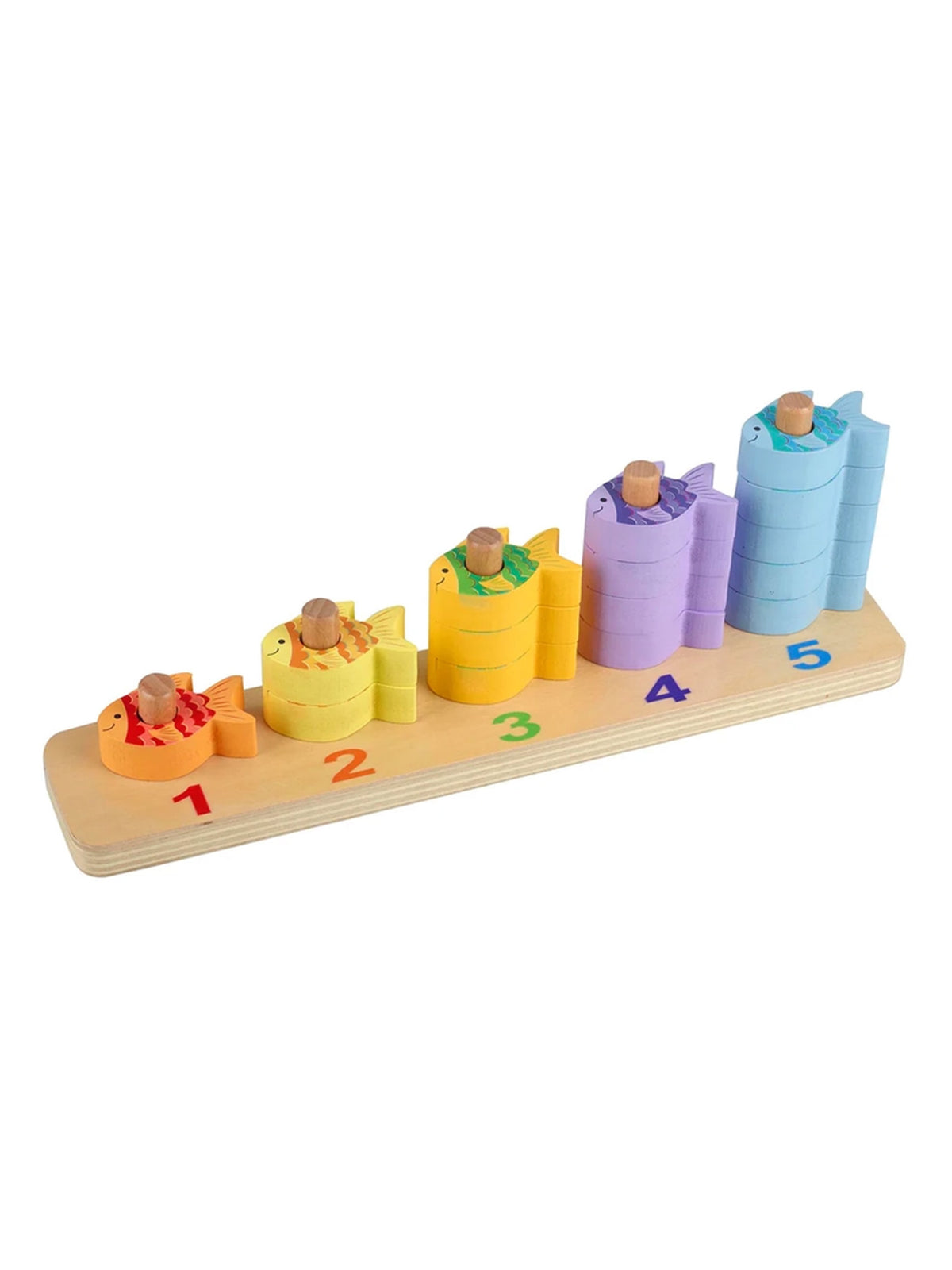 Counting Fish Baby-Kids : Toys : Puzzle Orange Tree Toys Wooden Counting Fish Stacking Toy | Colored Organics®